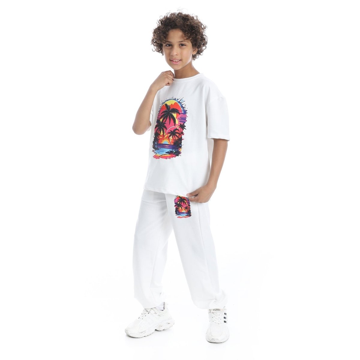 Set Pajamas Kids Summer Luxury Printed From Front Unisex