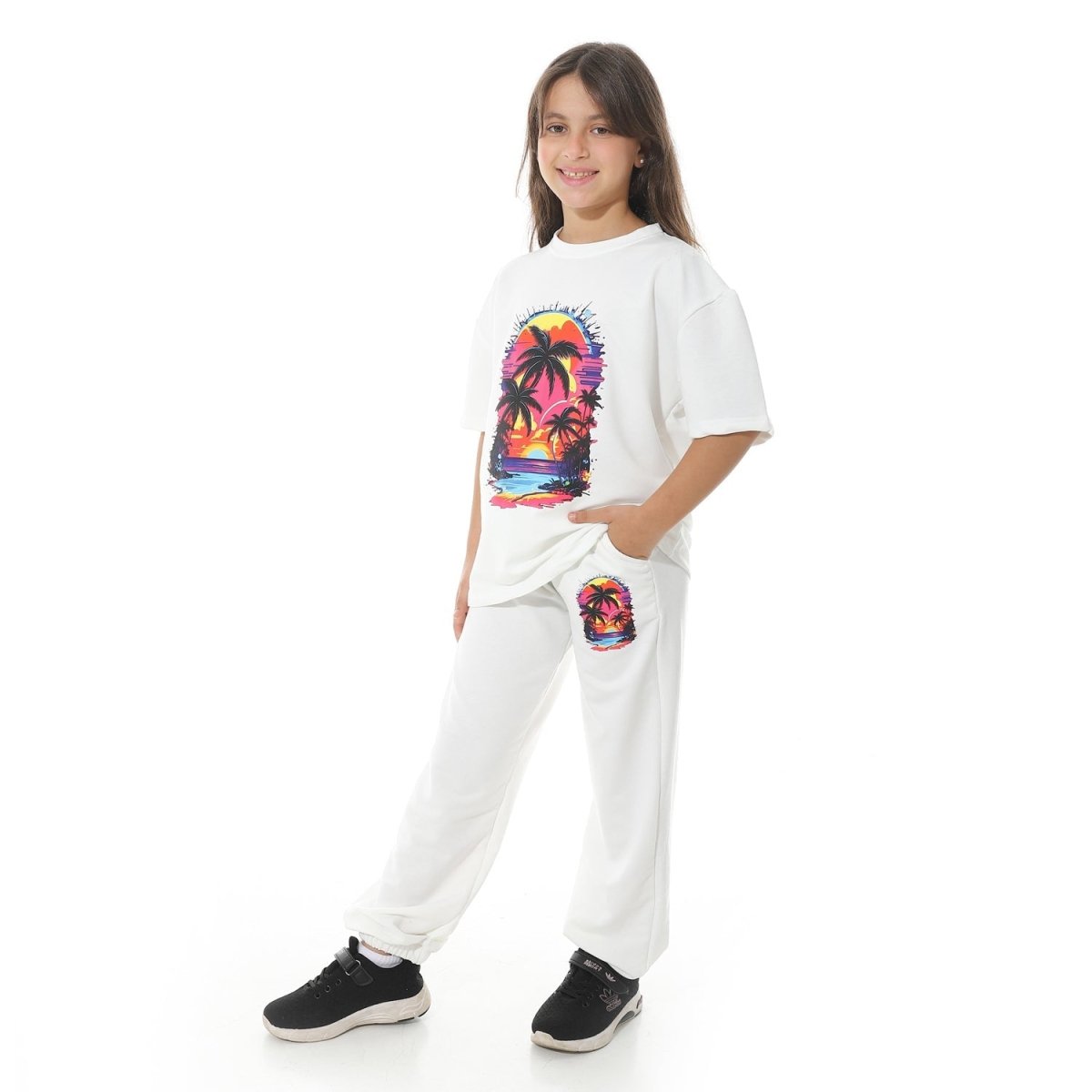 Set Pajamas Kids Summer Luxury Printed From Front Unisex