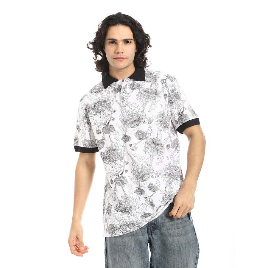 T Shirt Polo White With Fit Ordinary Fabric Cotton 100