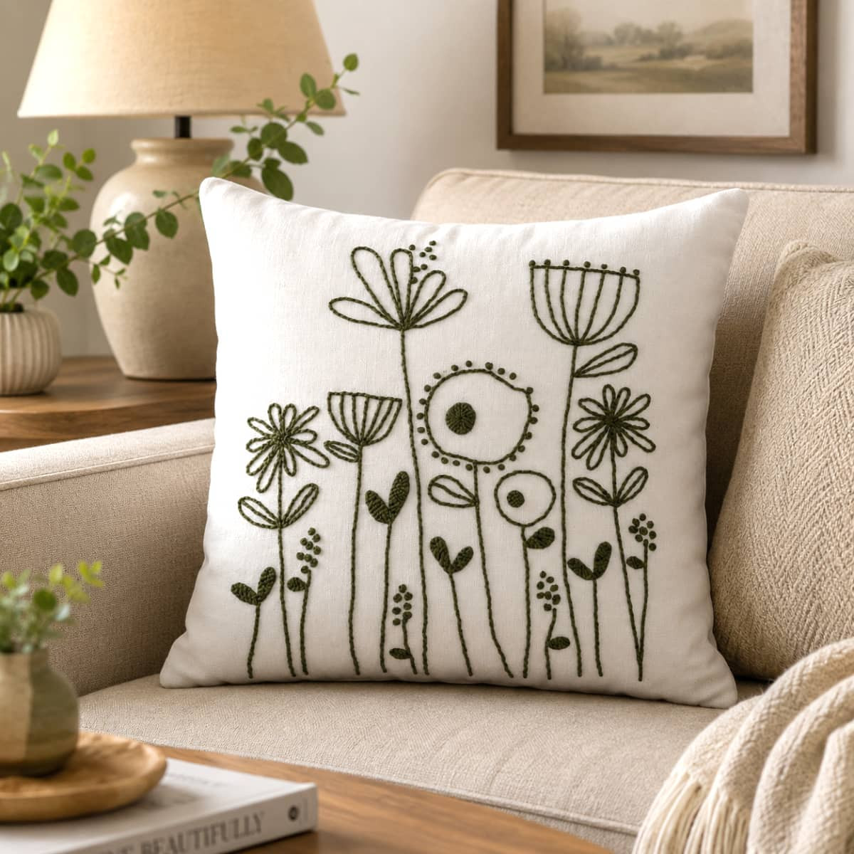 Cushion Linen Cotton Shape Flowers Hand Made Size Colors