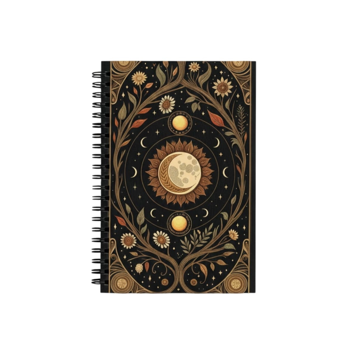 Note Book Sun And Moon Covered Reinforced And Prints Elegant