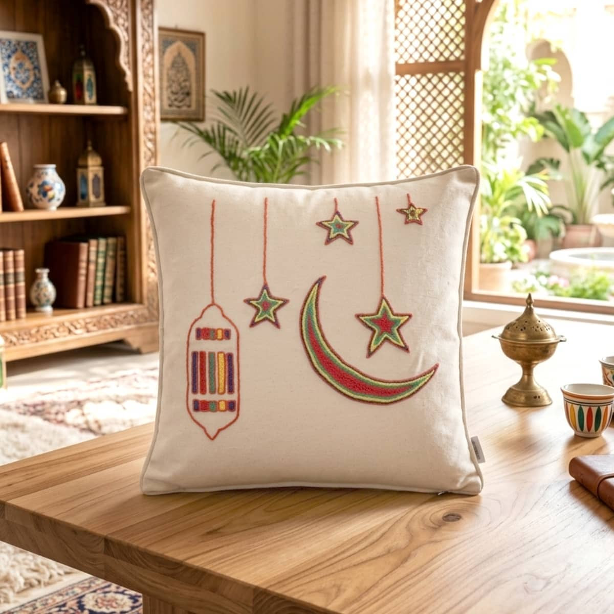 Set Bedspread Cushion Crescent Ramadan Linen
