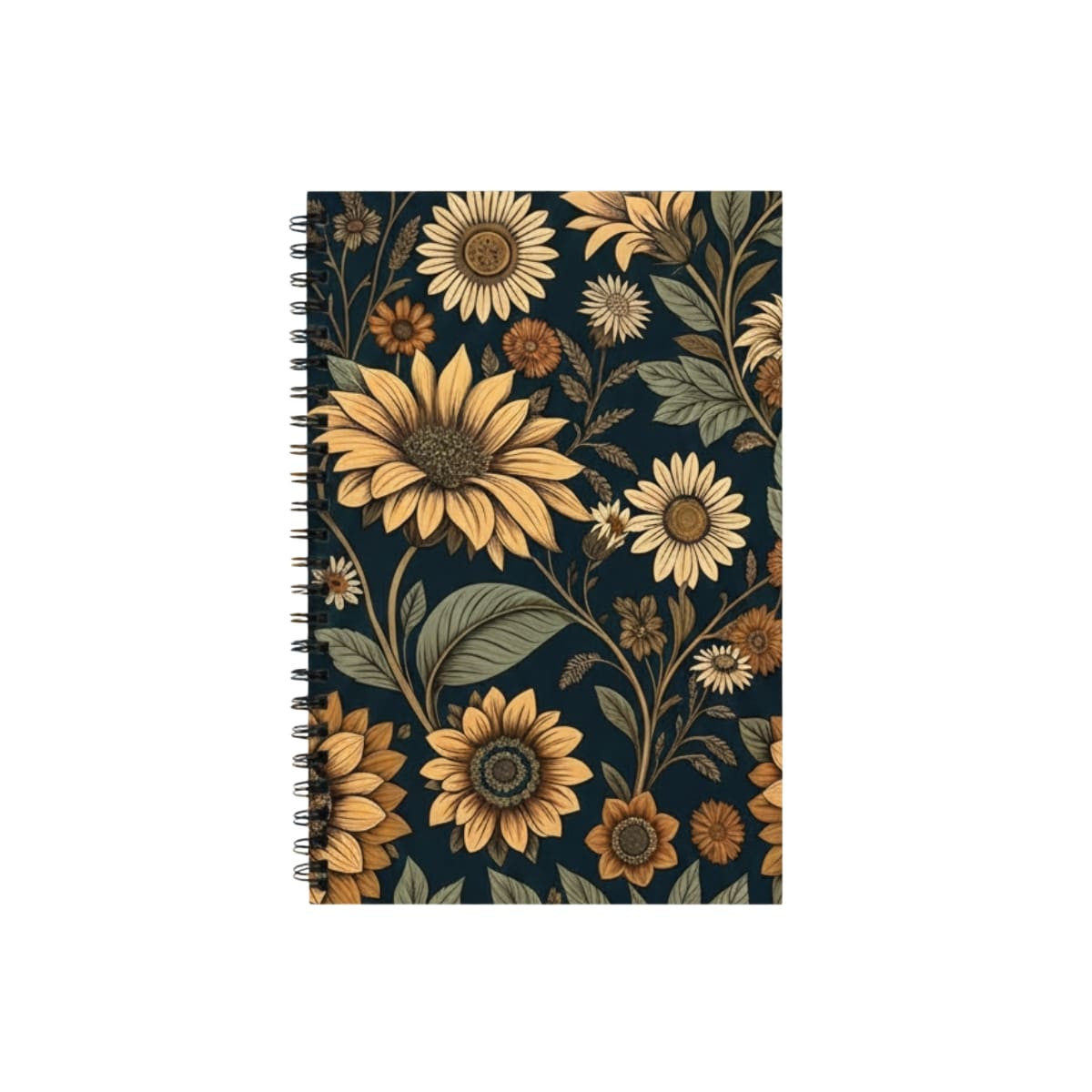 Note Book Sun Flowers Covered Reinforced And Prints Elegant