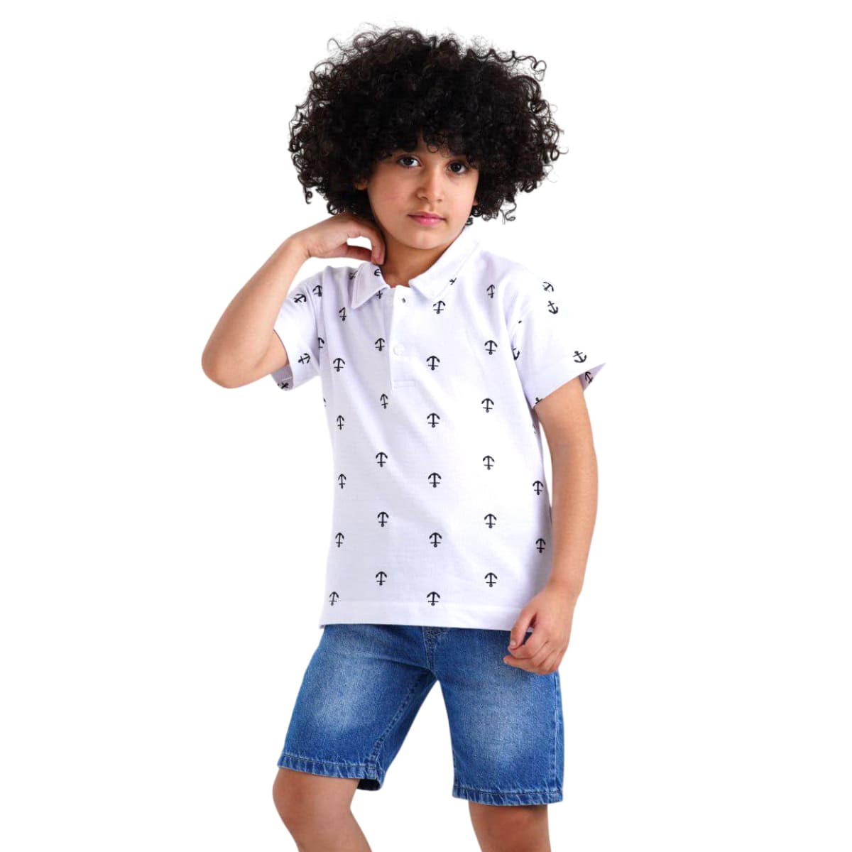 طقم أولادي بولو بيكا نصف كم بعدة ألوان
