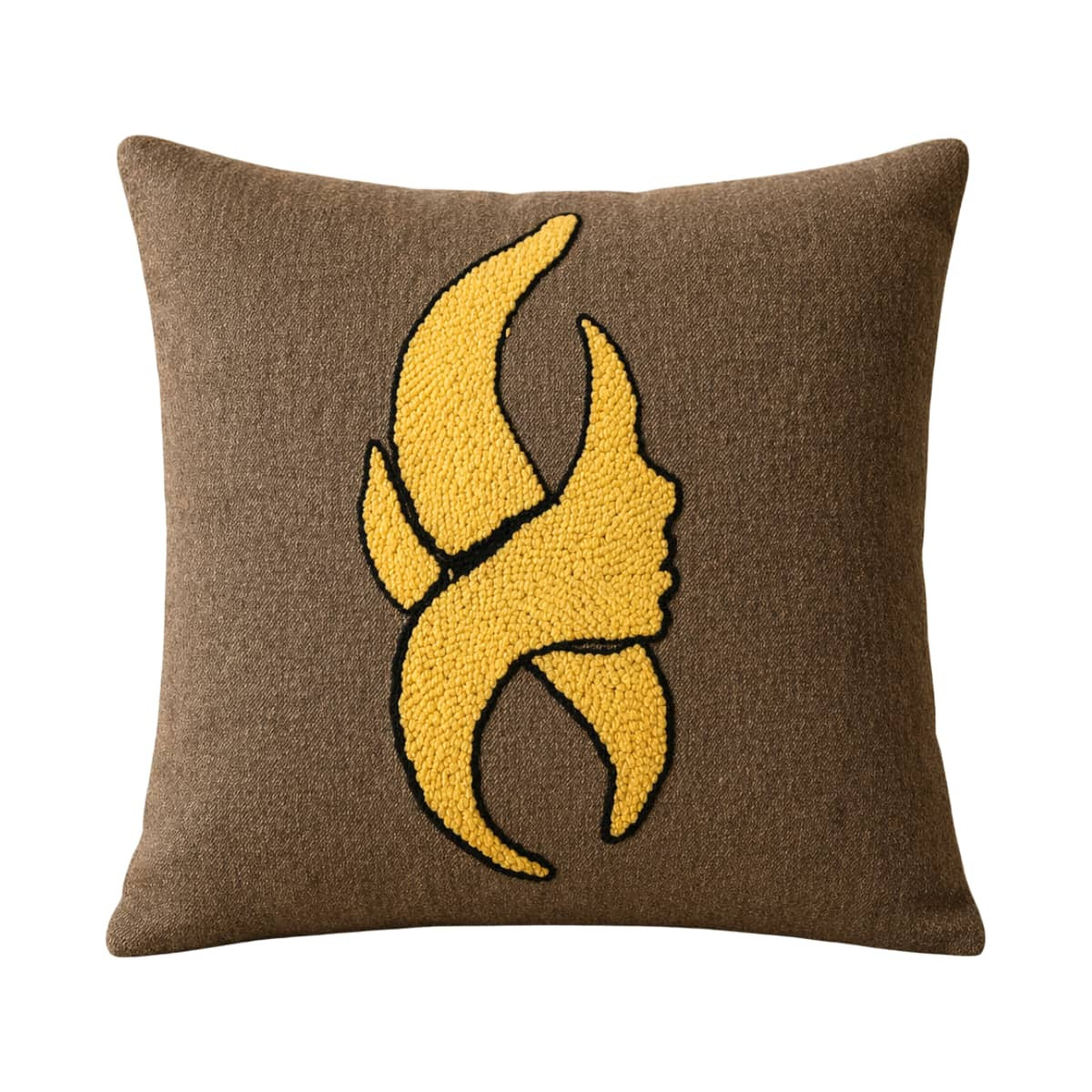 Cushion Linen Yellow Hand
